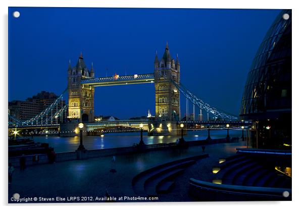 tower brigde at night london Acrylic by Steven Else ARPS