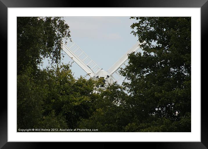 Windmill Behind The Trees Framed Mounted Print by Will Holme