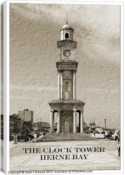 The Clock Tower Herne Bay Canvas Print by Sean Foreman