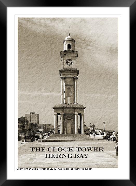 The Clock Tower Herne Bay Framed Mounted Print by Sean Foreman