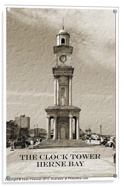 The Clock Tower Herne Bay Acrylic by Sean Foreman
