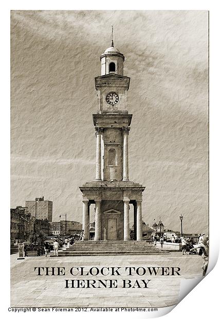 The Clock Tower Herne Bay Print by Sean Foreman