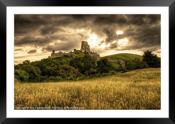 Corfe Castle Framed Mounted Print by Rob Hawkins
