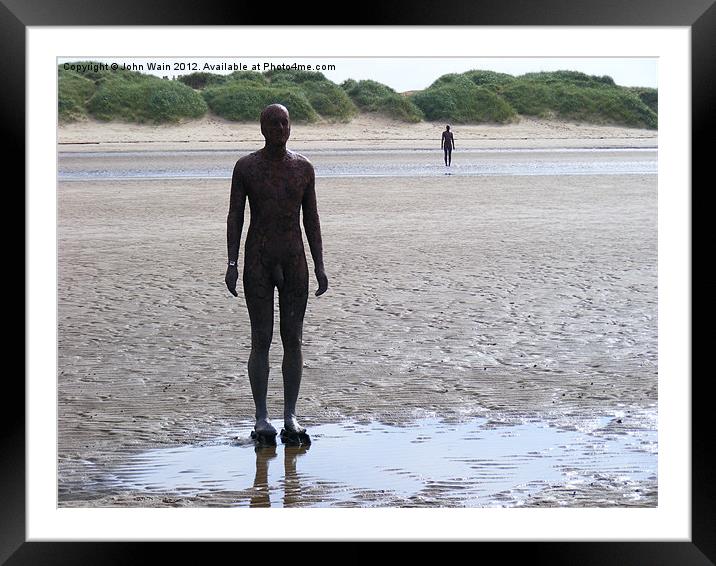 Antony Gormley's Another Place Framed Mounted Print by John Wain