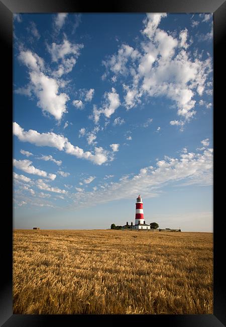 Happisburgh Lighthouse - Summer Framed Print by Simon Wrigglesworth