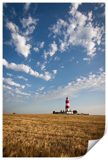 Happisburgh Lighthouse - Summer Print by Simon Wrigglesworth