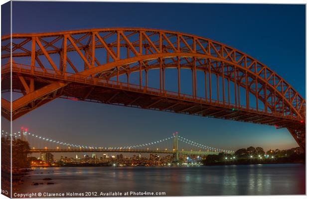 New York Hell Gate Bridges I Canvas Print by Clarence Holmes