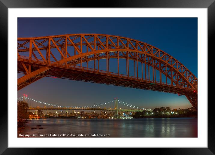 New York Hell Gate Bridges I Framed Mounted Print by Clarence Holmes