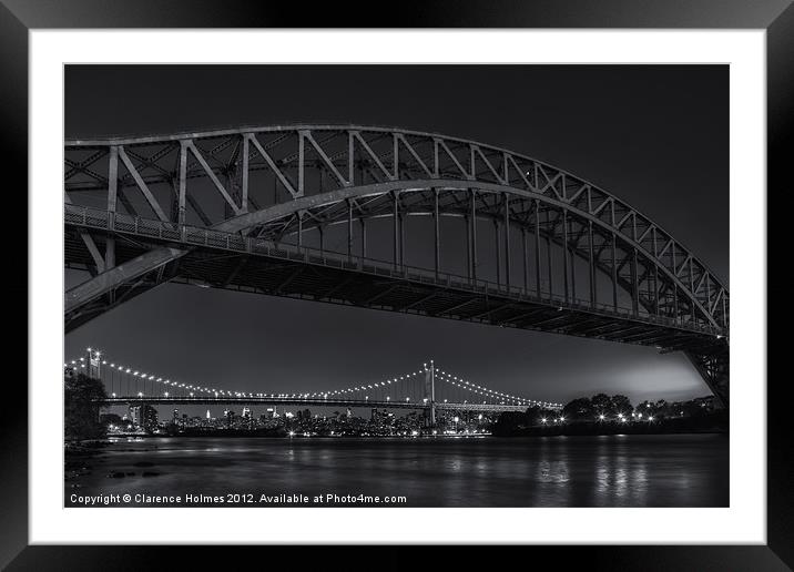 New York Hell Gate Bridges II Framed Mounted Print by Clarence Holmes