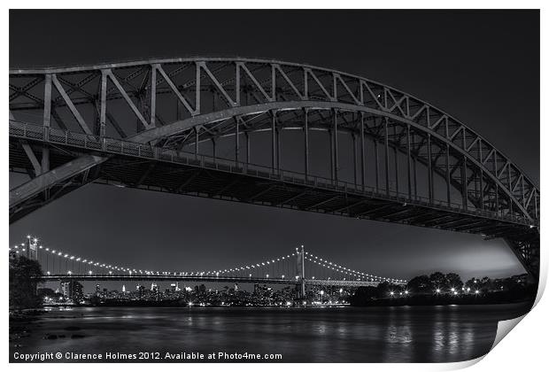 New York Hell Gate Bridges II Print by Clarence Holmes