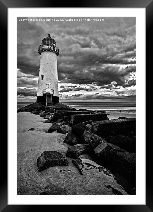 Talacre lighthouse in bw Framed Mounted Print by Mark Bunning