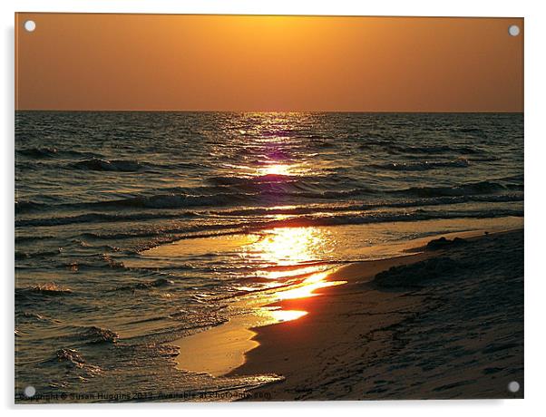 Ocean Mirror Sunset Acrylic by Susan Medeiros