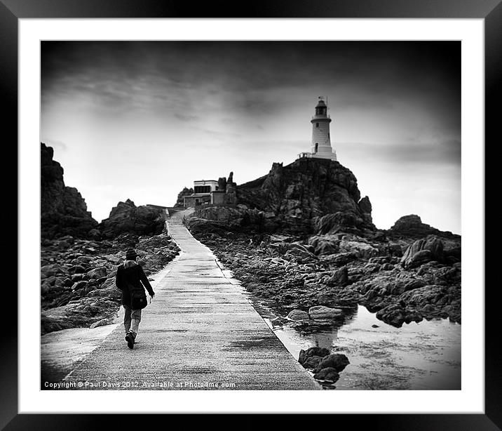 The walk to Corbiere lighthouse Framed Mounted Print by Paul Davis
