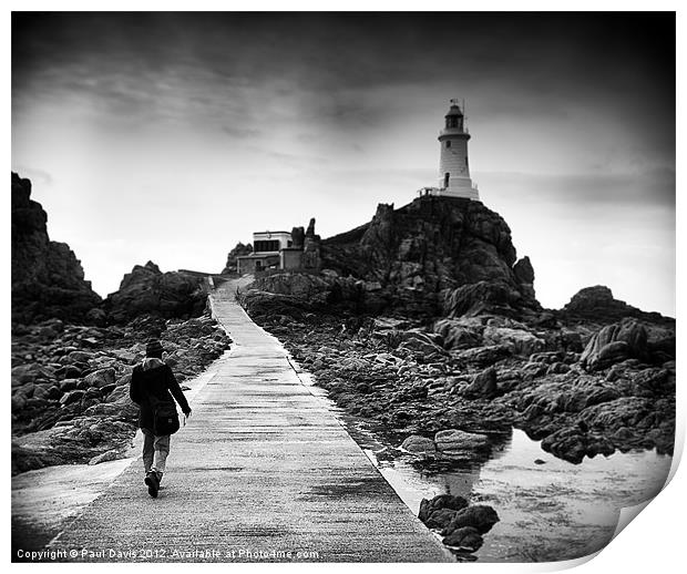 The walk to Corbiere lighthouse Print by Paul Davis
