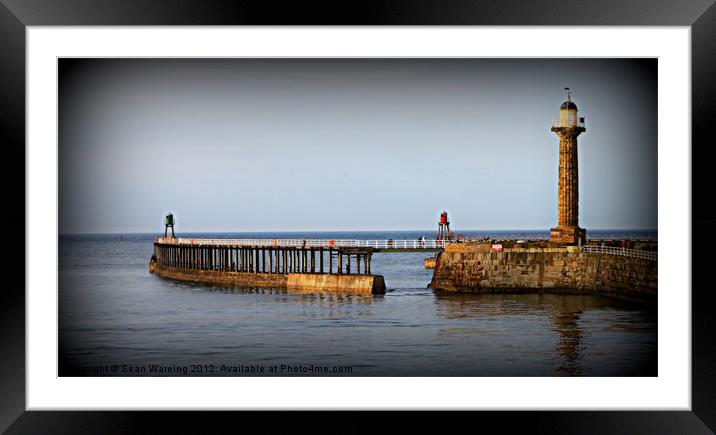 Whitby Pier Framed Mounted Print by Sean Wareing
