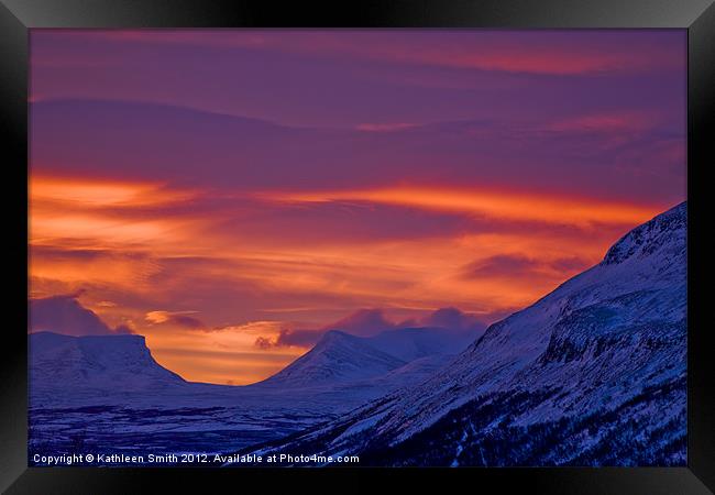 Sunrise in Lapland Framed Print by Kathleen Smith (kbhsphoto)