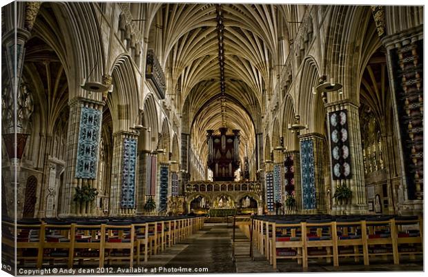 Inside Exeter cathedral Canvas Print by Andy dean