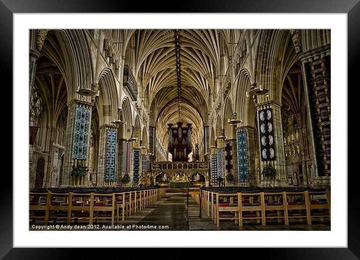 Inside Exeter cathedral Framed Mounted Print by Andy dean