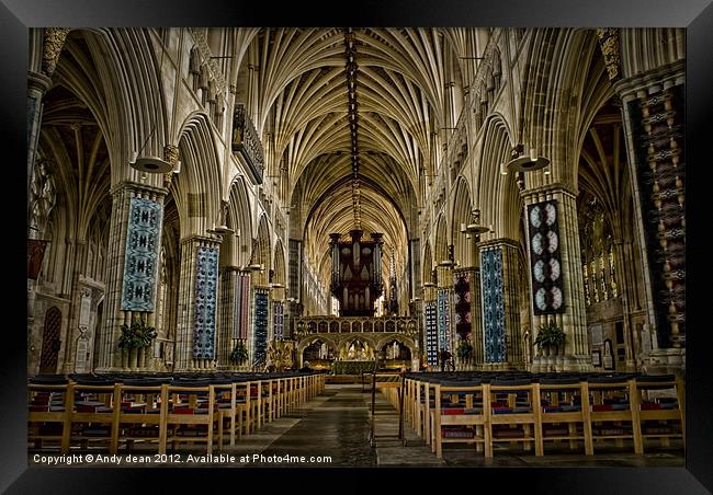 Inside Exeter cathedral Framed Print by Andy dean