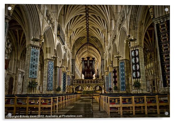 Inside Exeter cathedral Acrylic by Andy dean