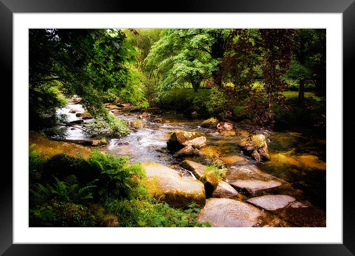 West Dart River at HexWorthy on Dartmoor Framed Mounted Print by Jay Lethbridge