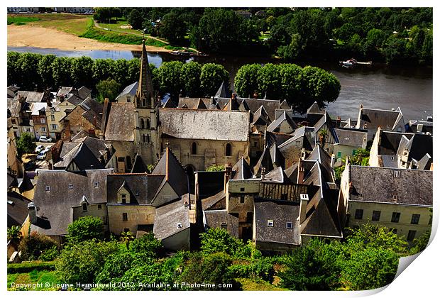 Chinon and the Loire River Print by Louise Heusinkveld