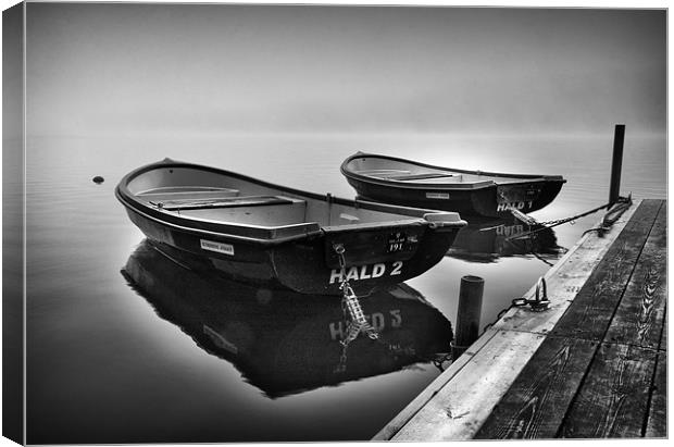 Boats at Hald Canvas Print by Paul Davis