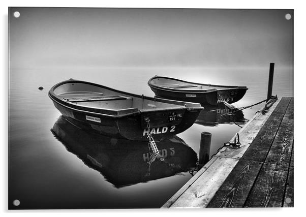 Boats at Hald Acrylic by Paul Davis