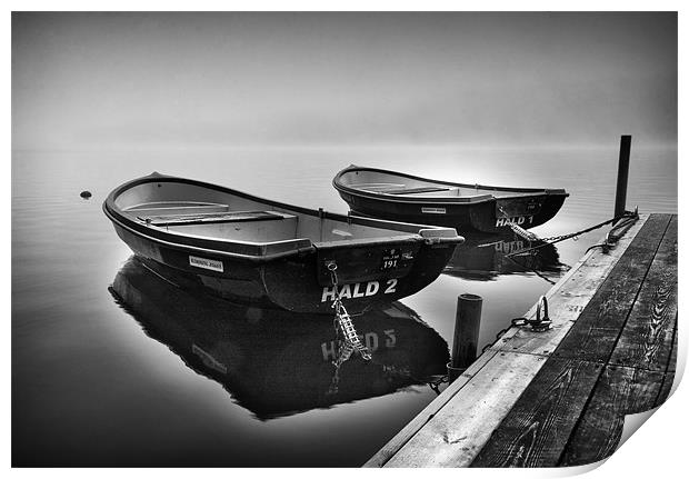Boats at Hald Print by Paul Davis