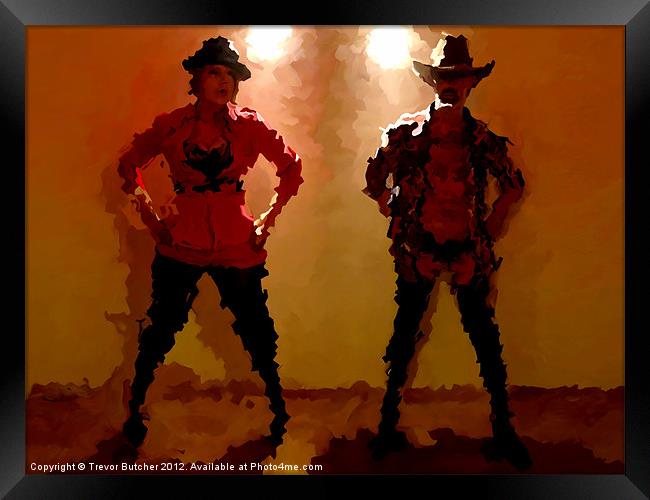 Citygirl and Cowboy Framed Print by Trevor Butcher