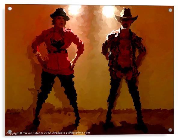 Citygirl and Cowboy Acrylic by Trevor Butcher