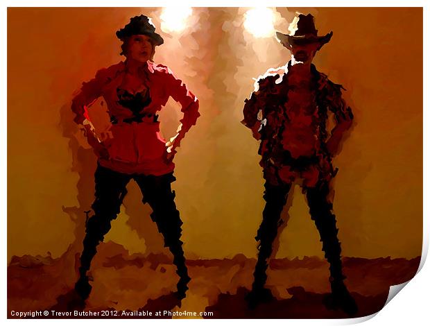 Citygirl and Cowboy Print by Trevor Butcher