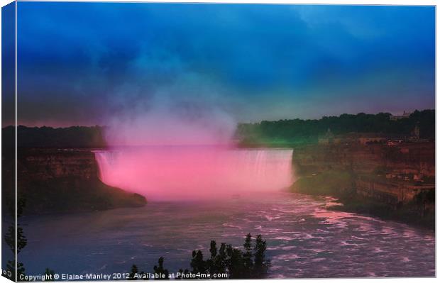 Niagara Falls at Night Canvas Print by Elaine Manley