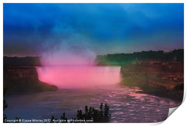 Niagara Falls at Night Print by Elaine Manley