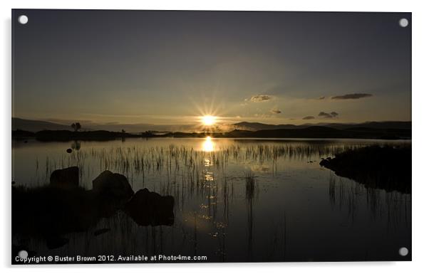 Loch Ba Sunrise Scotland Acrylic by Buster Brown