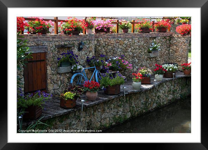 Flower Bicycle Framed Mounted Print by Michelle Orai