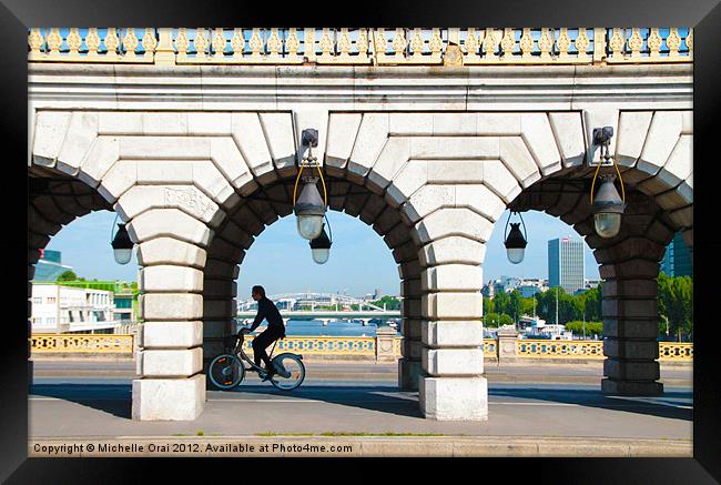 Parisian Cyclist Framed Print by Michelle Orai