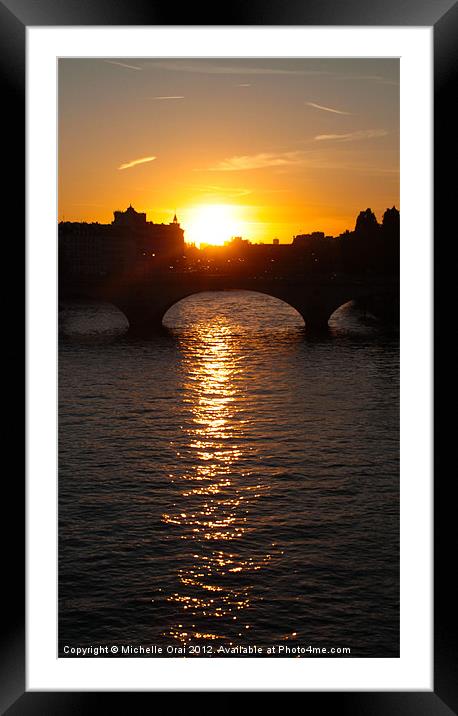 Parisian Sunset Framed Mounted Print by Michelle Orai