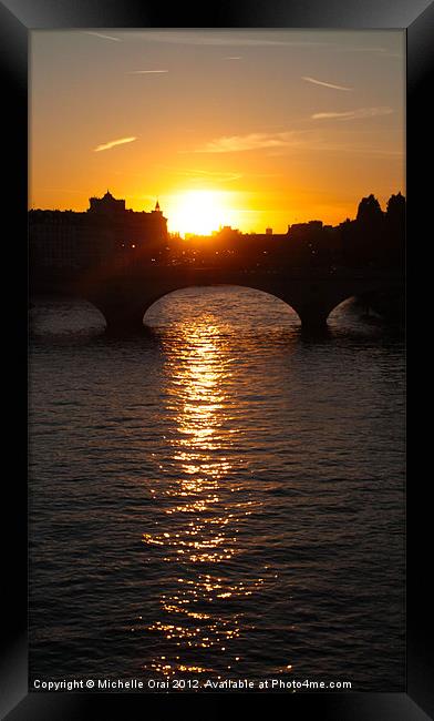 Parisian Sunset Framed Print by Michelle Orai