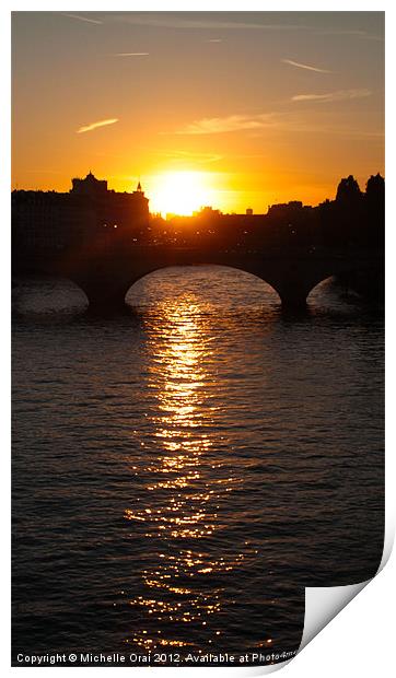 Parisian Sunset Print by Michelle Orai