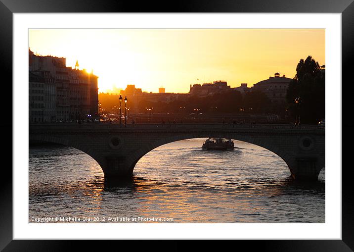 Sunset in Paris Framed Mounted Print by Michelle Orai
