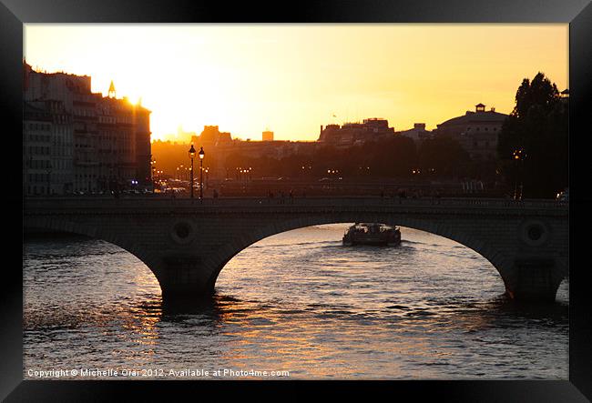 Sunset in Paris Framed Print by Michelle Orai
