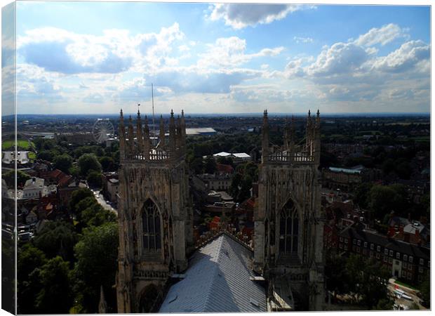 View from the top of York Minster Canvas Print by Claire Ungley