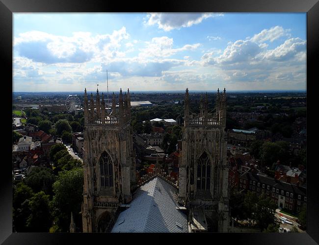 View from the top of York Minster Framed Print by Claire Ungley