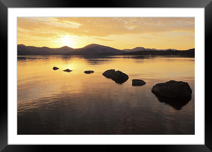 Loch Lomond golden Sunset Framed Mounted Print by Grant Glendinning