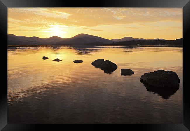 Loch Lomond golden Sunset Framed Print by Grant Glendinning