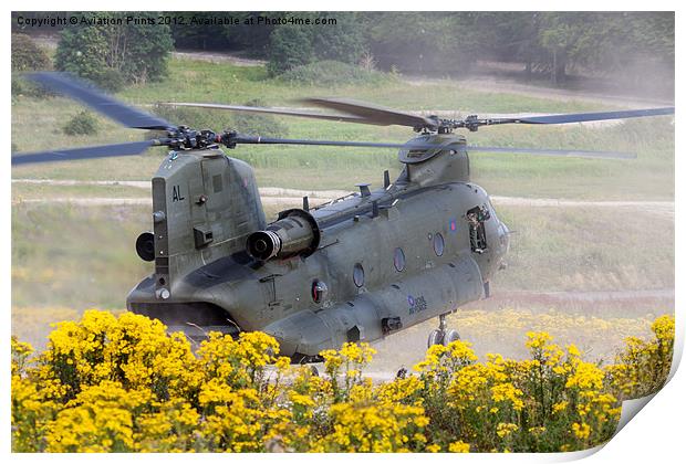 Chinook Landing in dust 2 Print by Oxon Images