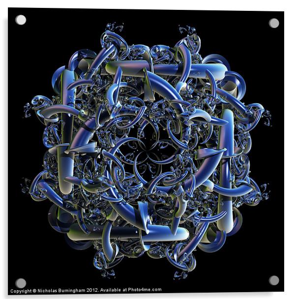 Fractal complicated Intertwined Emblem Acrylic by Nicholas Burningham