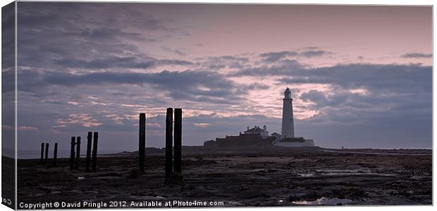 Lighthouse at Low Tide II Canvas Print by David Pringle