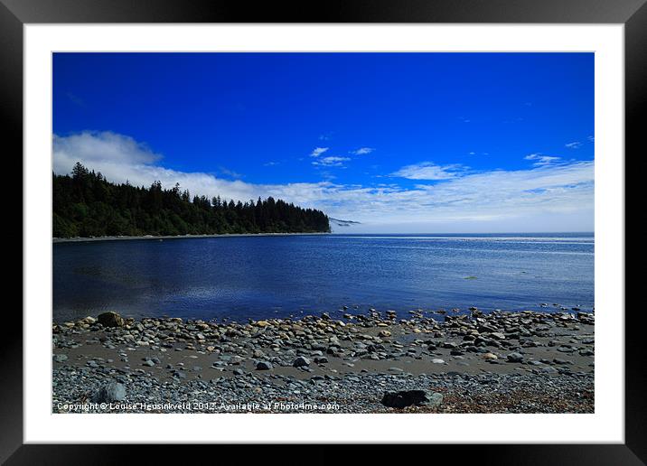 Mist on the sea at Jordan River Framed Mounted Print by Louise Heusinkveld